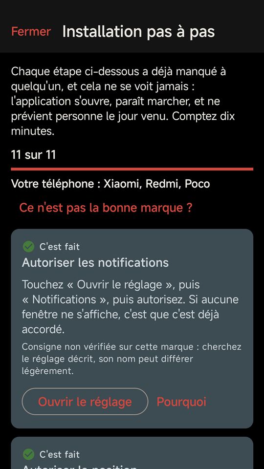 L’installation