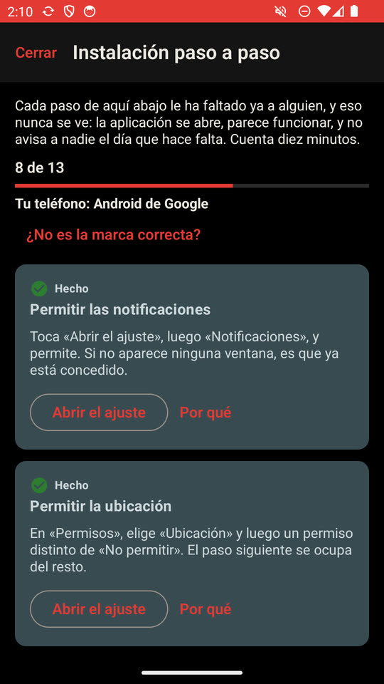 La instalación