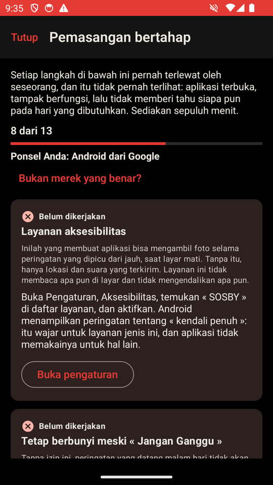 Pemasangannya