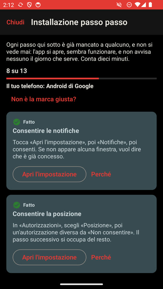 L’installazione