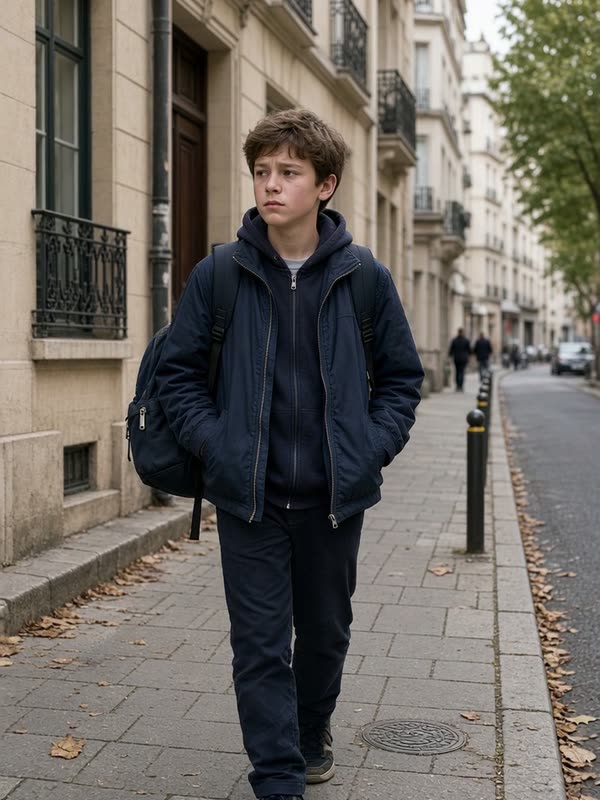 Un enfant qui rentre seul.